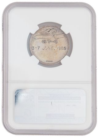 Lot #5097 Gemini 4 Flown Fliteline Medallion - From the Personal Collection of Jim McDivitt - NGC MS 61 - Image 2