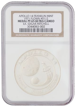 Lot #5298 Apollo 14 Flown Franklin Mint Medallion
