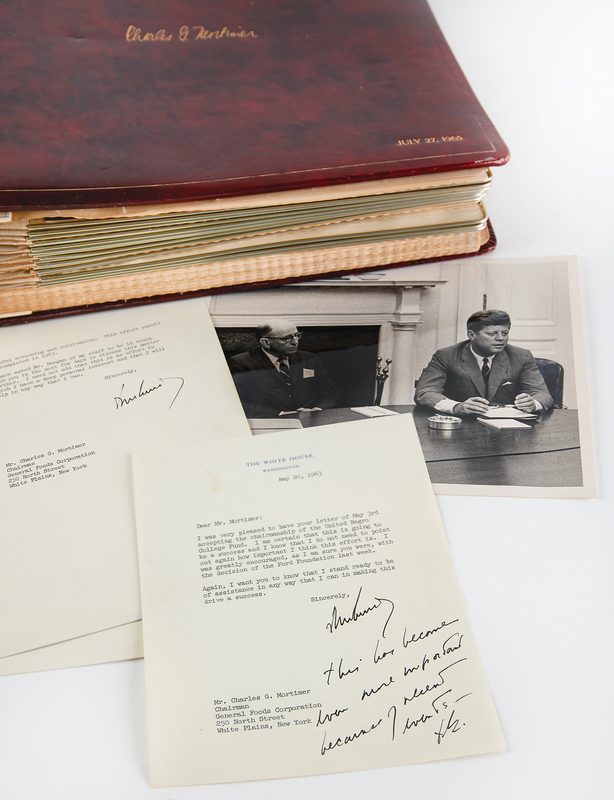 Lot 11 John F. Kennedy (2) Typed Letters Signed as President, Recruiting the Chairman of the United Negro College Fund Drive, with Postscript Handwritten Days After Martin Luther King's 1963 Birmingham Campaign