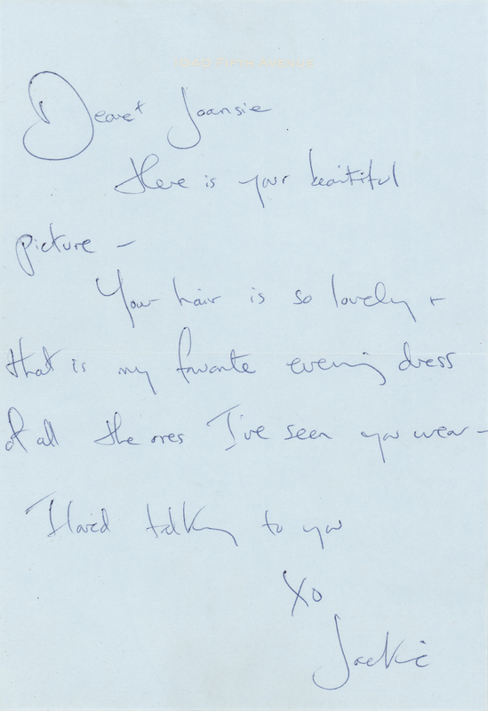 Lot 75 Jacqueline Kennedy Autograph Letter Signed to Joan Kennedy