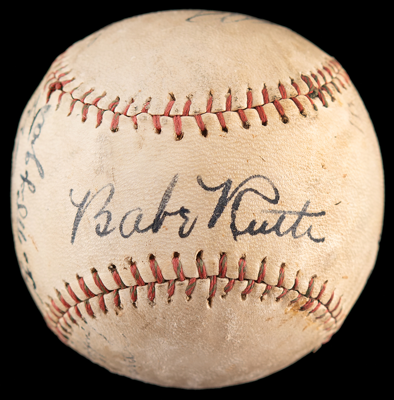 Lot 678 Babe Ruth and Lou Gehrig Signed Baseball