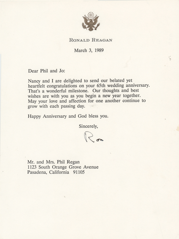 Lot 104 Ronald Reagan Typed Letter Signed to 'The Singing Cop'