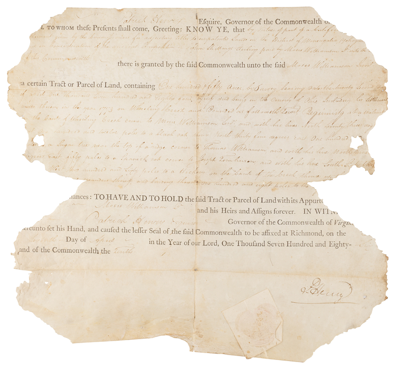 Lot 143 Patrick Henry Document Signed
