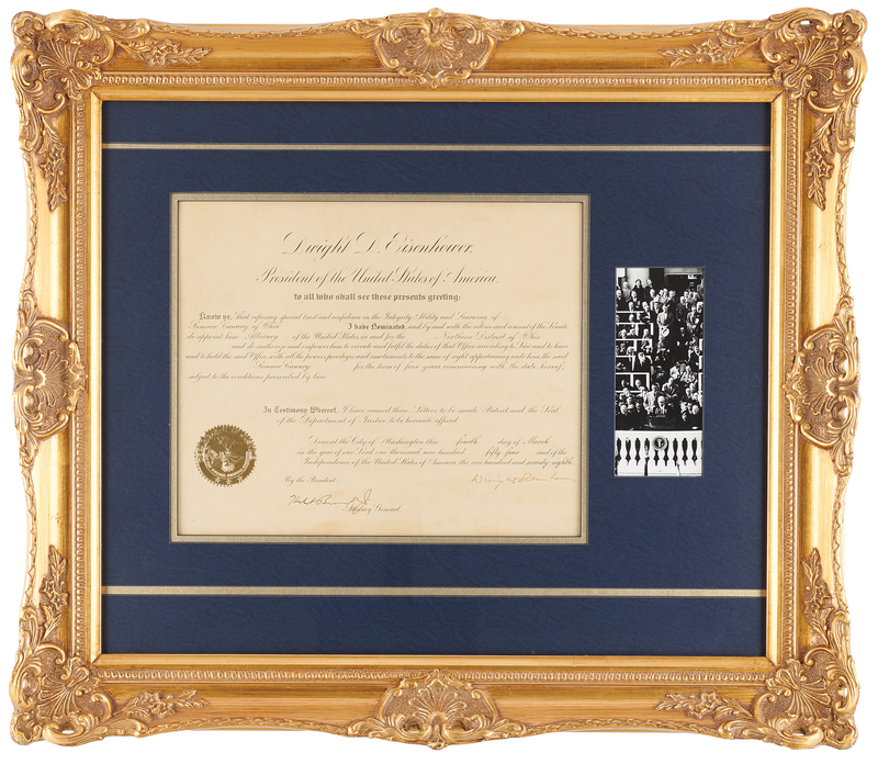 Lot 67 Dwight D. Eisenhower Document Signed as President, Appointing an Attorney of the United States