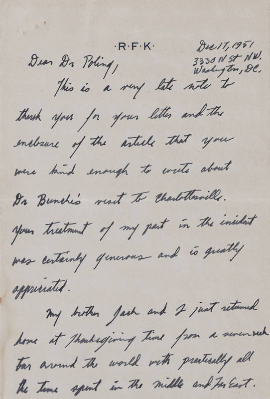Lot 145 Robert F. Kennedy Typed Letter Signed on His New Justice Department Post and His 1951 Overseas Trip with John F. Kennedy - 