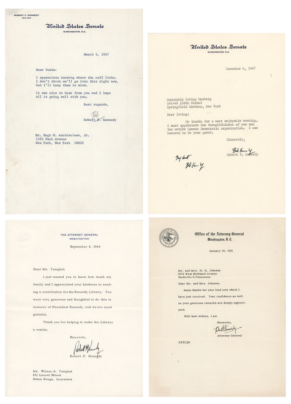 Lot 146 Robert F. Kennedy (4) Typed Letters Signed as Senator and Attorney General