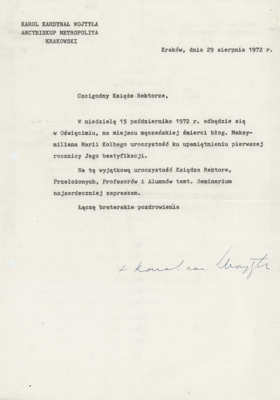 Lot 201 Pope John Paul II Typed Letter Signed