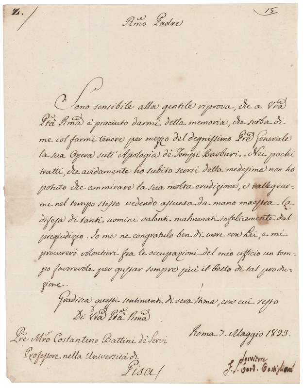 Lot 208 Pope Pius VIII Letter Signed