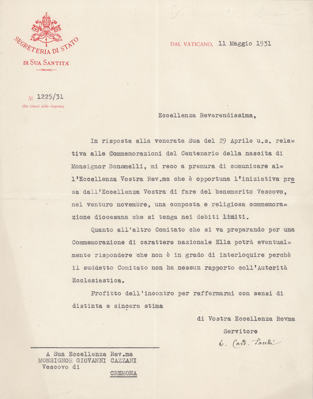 Lot 210 Pope Pius XII Typed Letter Signed