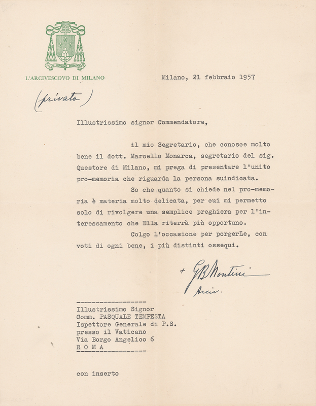Lot 205 Pope Paul VI Typed Letter Signed