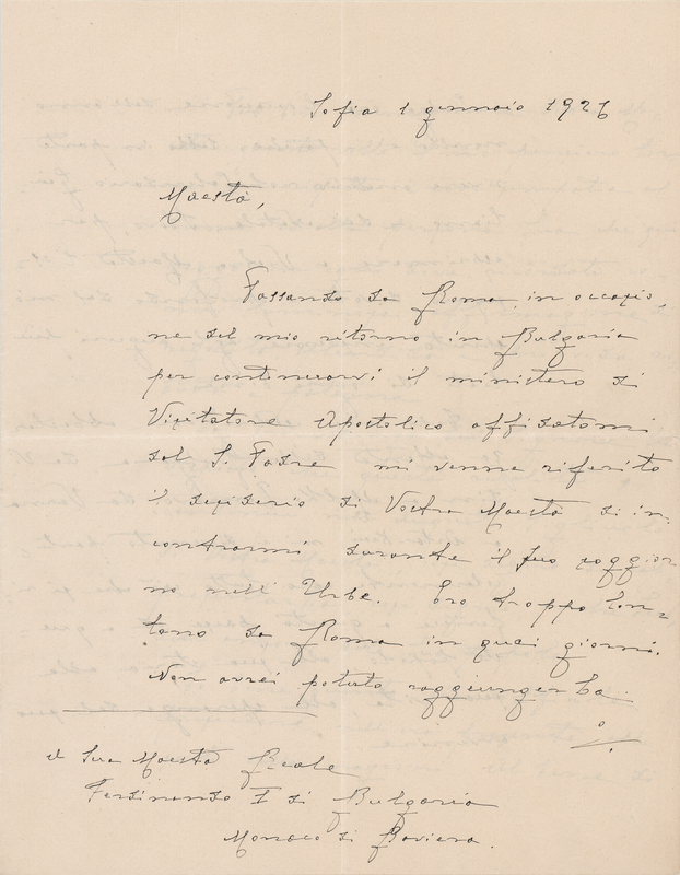 Lot 202 Pope John XXIII Lengthy Autograph Letter Signed to Ferdinand I of Bulgaria