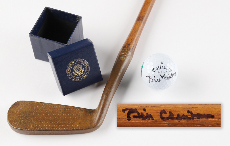 Lot 117 Bill Clinton Signed Putter Golf Club and Callaway Golf Ball