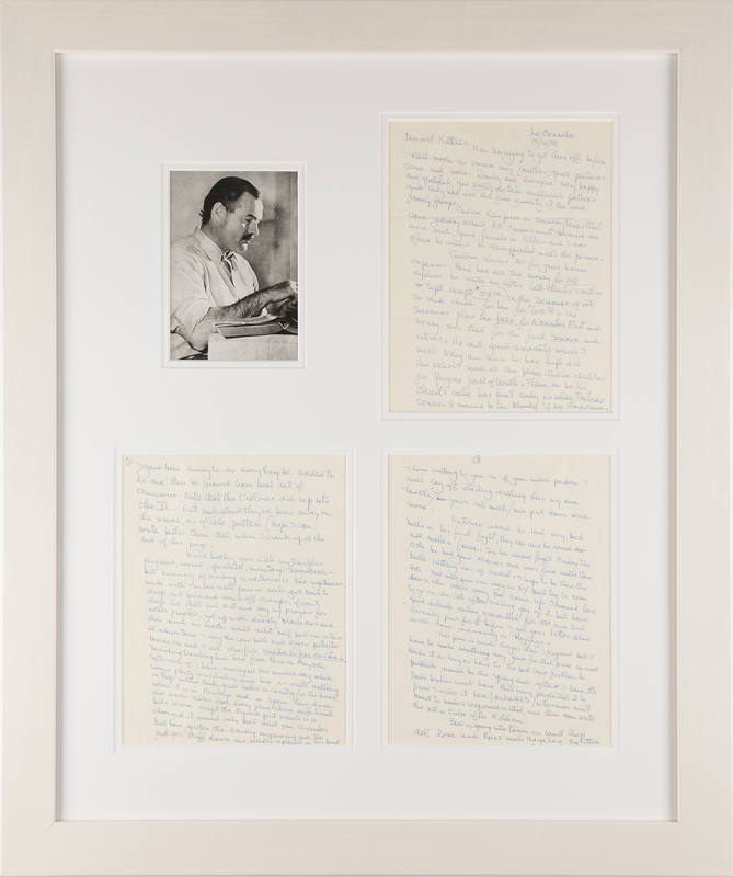 Lot 480 Ernest Hemingway Autograph Letter Signed to His Wife, Mary: 
