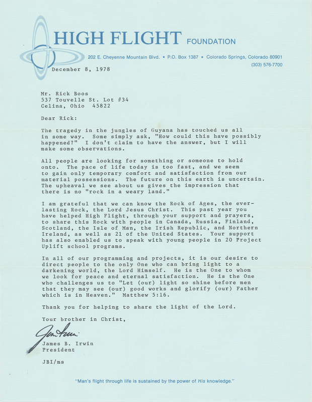 Lot 408 Jim Irwin Typed Letter Signed: 
