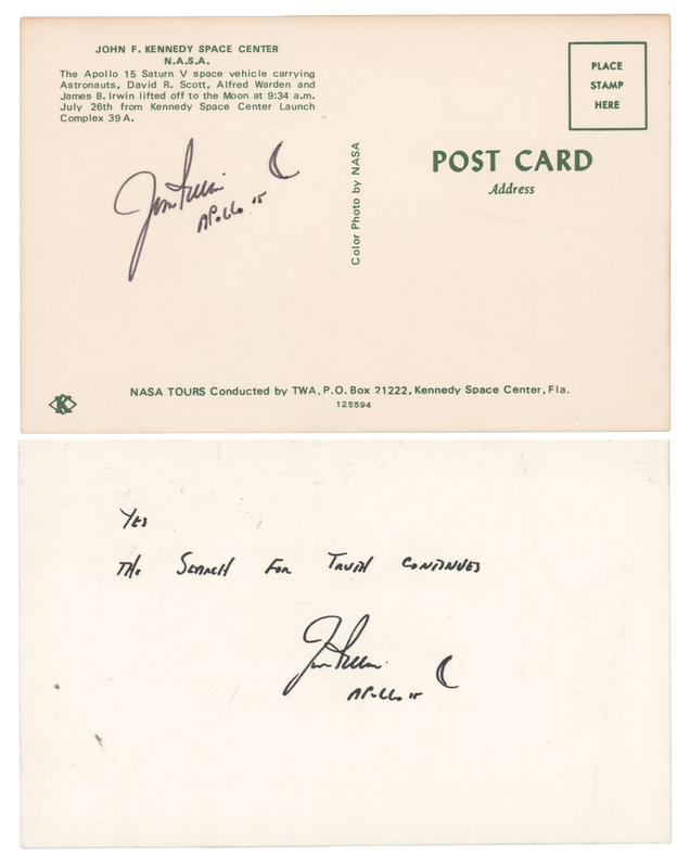 Lot 409 Jim Irwin (2) Signed Postcards