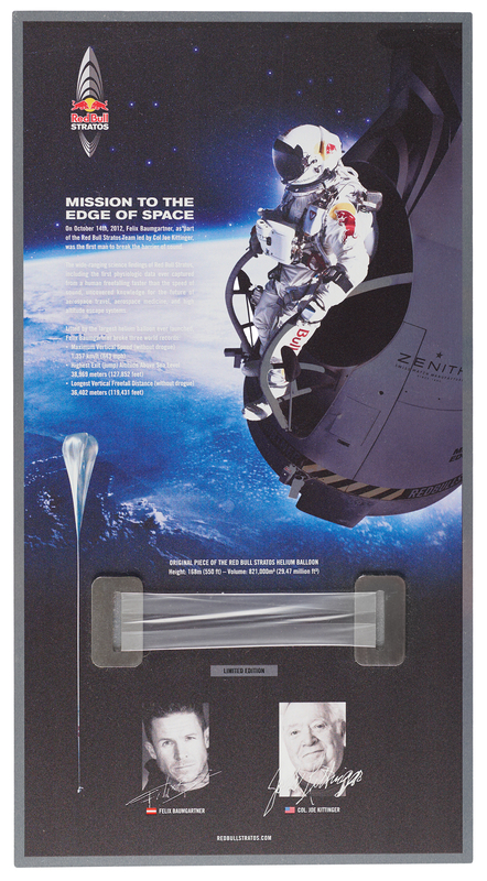 Lot 334 Red Bull Stratos Helium Balloon Flown Artifact