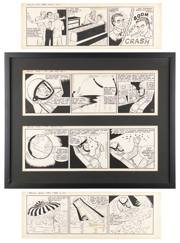 Lot 422 The Adventures of Smilin' Jack (4) Original Comic Strips by Zack Mosley (January/February 1962)