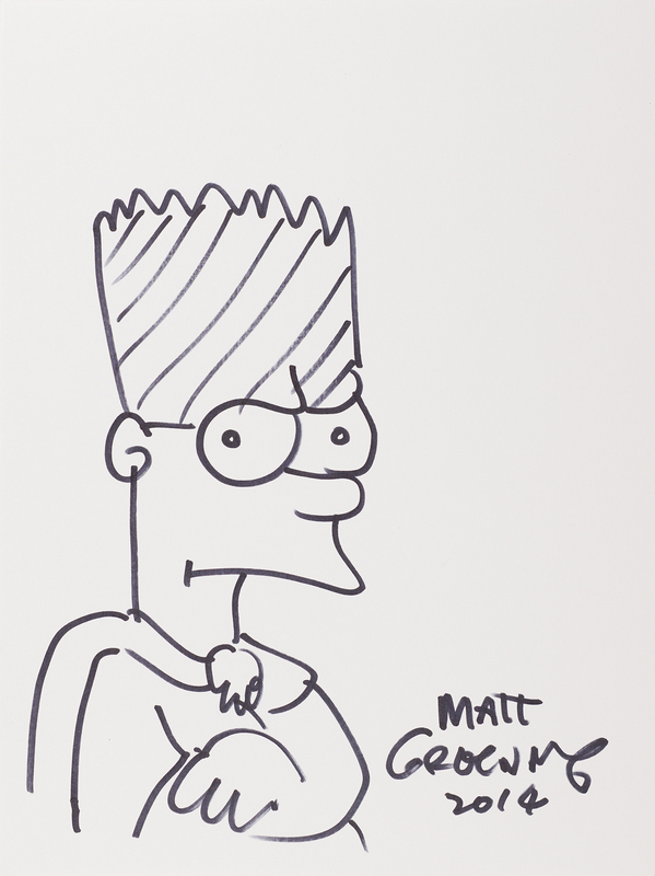 Lot 460 Matt Groening Signed Sketch of 'Bartman'