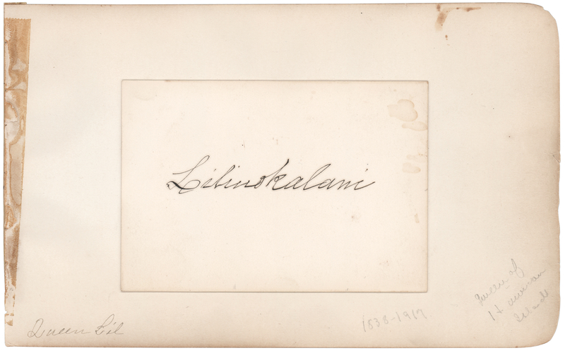 Lot 185 Queen Liliuokalani Signature