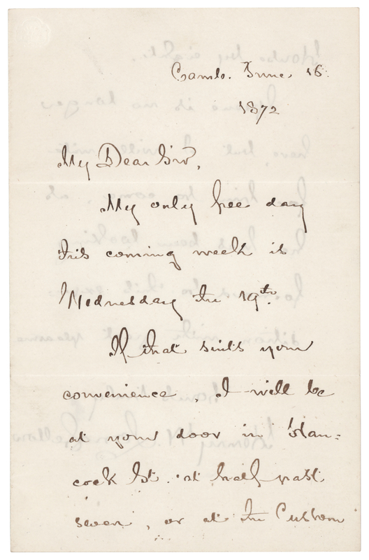Lot 512 Henry Wadsworth Longfellow Autograph Letter Signed