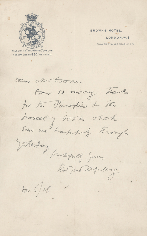 Lot 510 Rudyard Kipling Autograph Letter Signed