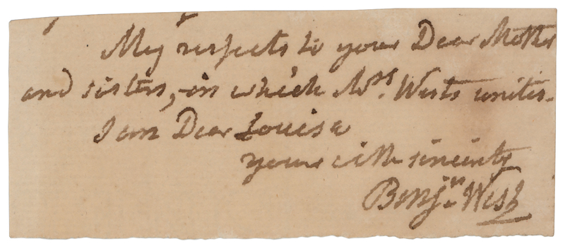 Lot 451 Benjamin West Autograph Note Signed