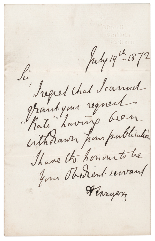 Lot 520 Alfred Lord Tennyson Letter Signed