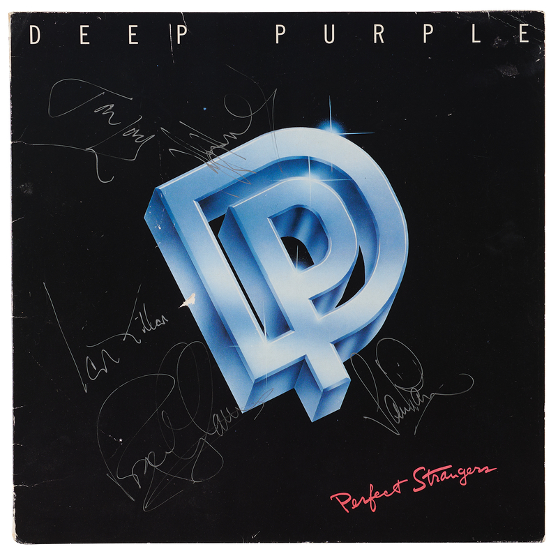 Lot 563 Deep Purple Signed Album - Perfect Strangers