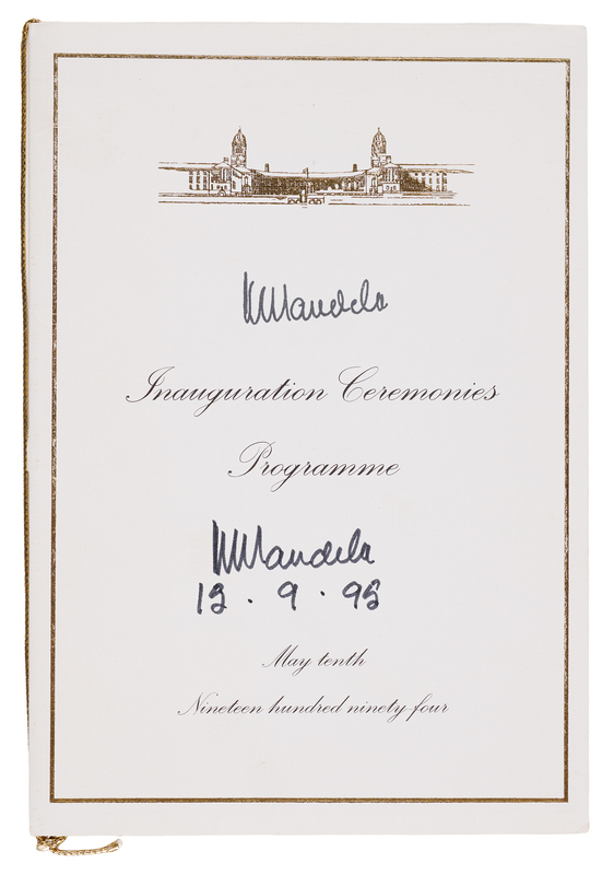 Lot 223 Nelson Mandela Signed 1994 Inauguration Ceremonies Program