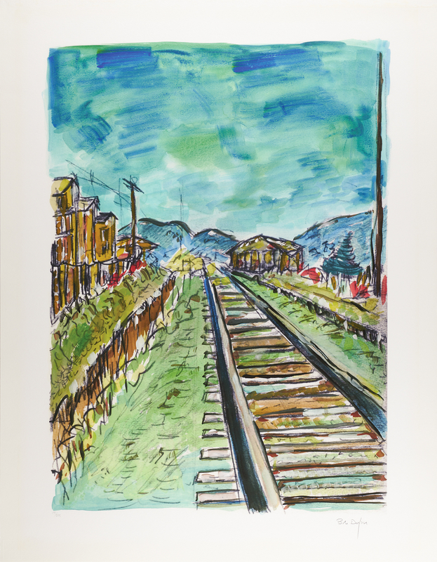 Lot 531 Bob Dylan Signed 'Train Tracks' Giclee Print (Ltd. Ed. #171/295) - Released in the Original 2008 'Drawn Blank' Series