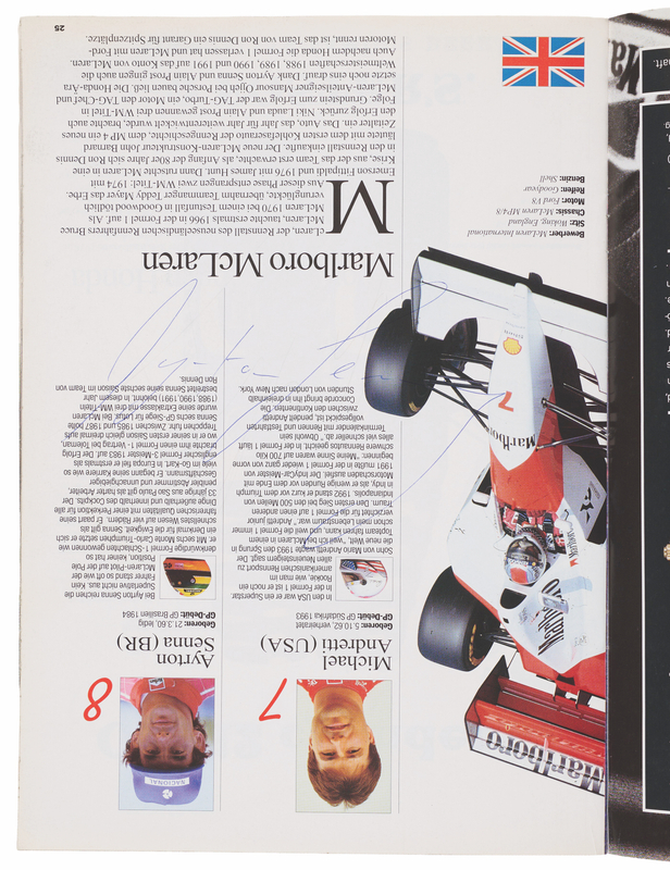 Lot 679 Ayrton Senna and Alain Prost Signed '1993 FIA Formula One World Championship' Program