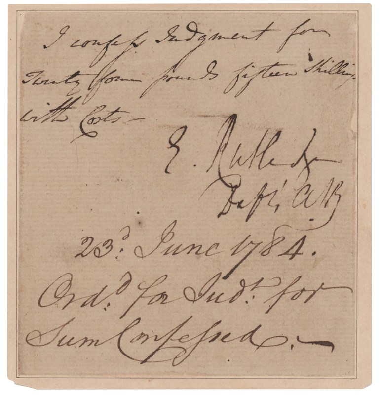 Lot 134 Edward Rutledge Autograph Endorsement Signed