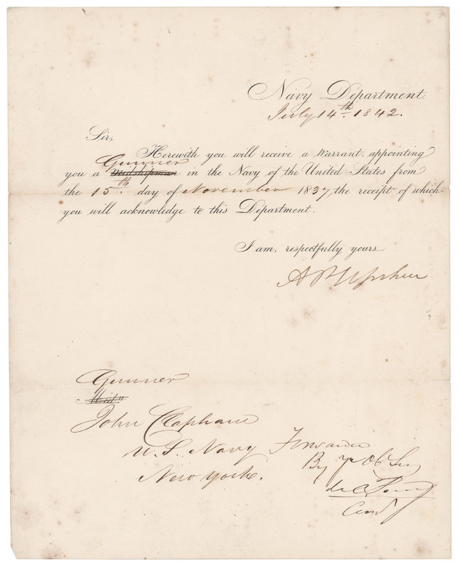 Lot 306 Matthew C. Perry Autograph Endorsement Signed