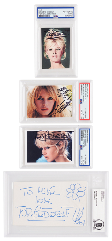 Lot 600 Brigitte Bardot (4) Signed Items