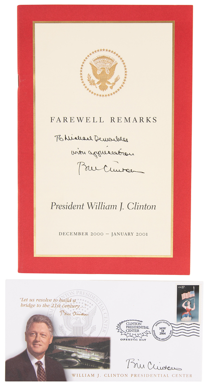 Lot 119 Bill Clinton (2) Signed Items - Booklet and Cover