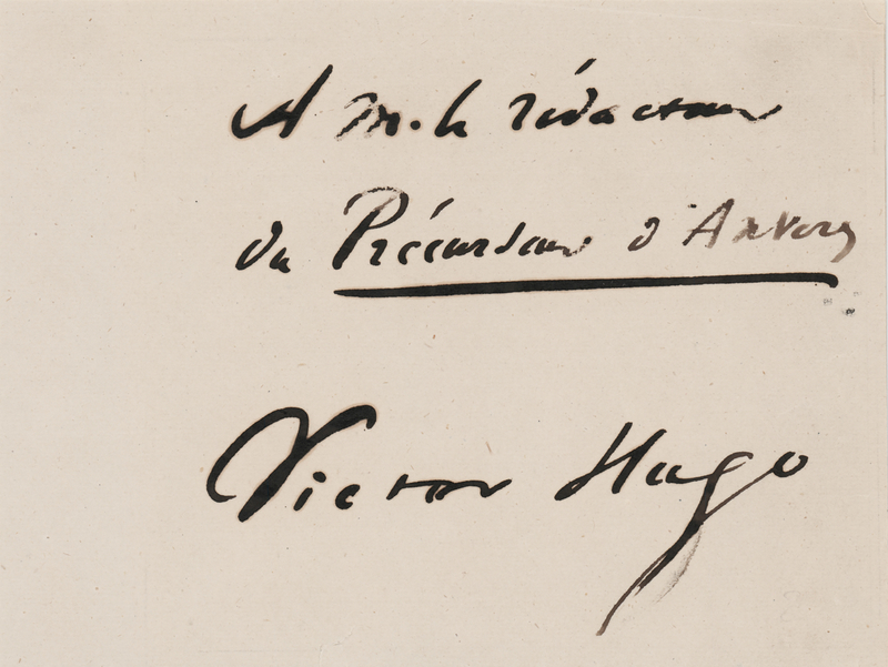 Lot 509 Victor Hugo Signature