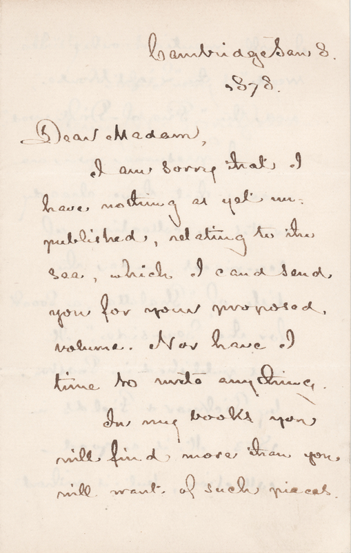 Lot 513 Henry Wadsworth Longfellow Autograph Letter Signed on 'Sea-Pieces'