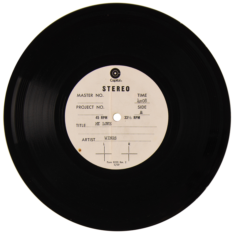 Lot 551 Beatles: Paul McCartney & Wings US Stereo Capitol Records Acetate for “My Love / The Mess I'm In