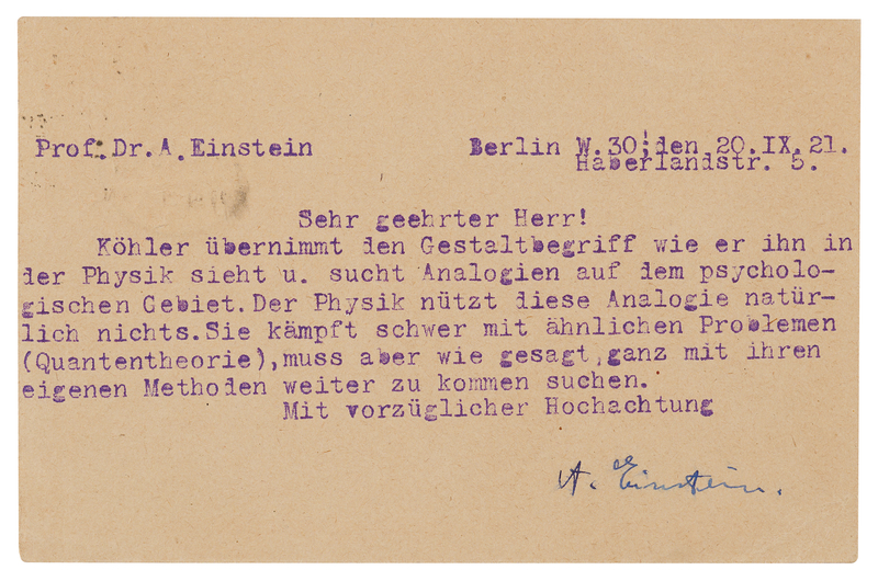 Lot 252 Albert Einstein Typed Letter Signed on Physics and Psychology: 