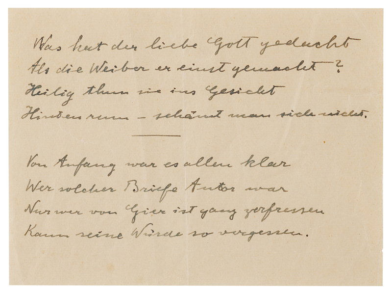 Lot 251 Albert Einstein Handwritten Poems: 