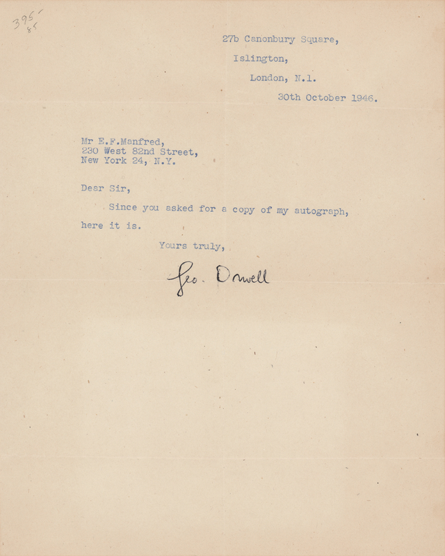 Lot 487 George Orwell Typed Letter Signed: 