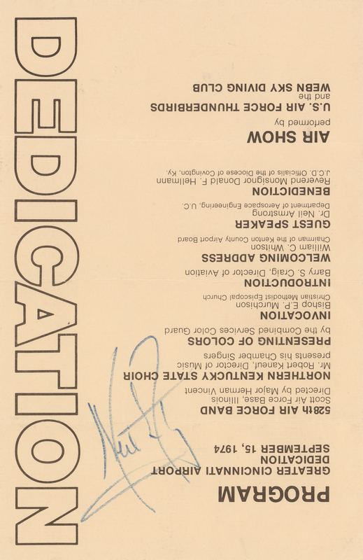 Lot 390 Neil Armstrong Signed Program