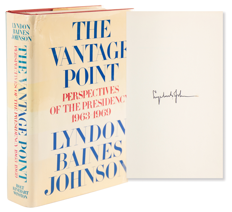 Lot 93 Lyndon B. Johnson Signed Book - The Vantage Point