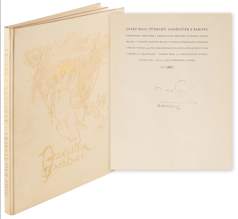 Lot 443 Alphonse Mucha Signed Book - Andelicek z Baroku (Ltd. Ed. #61/200)