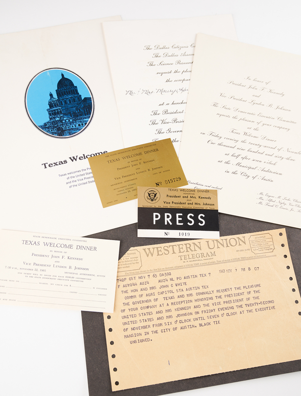 Lot 88 Kennedy Assassination (7) 'Welcome to Texas' Items