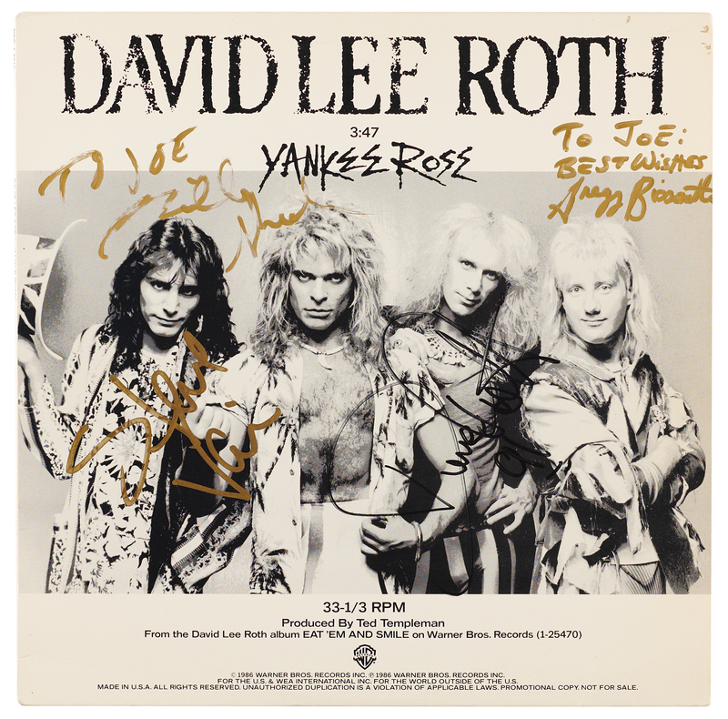 Lot 576 David Lee Roth and Band Signed Single Album - 'Yankee Rose'