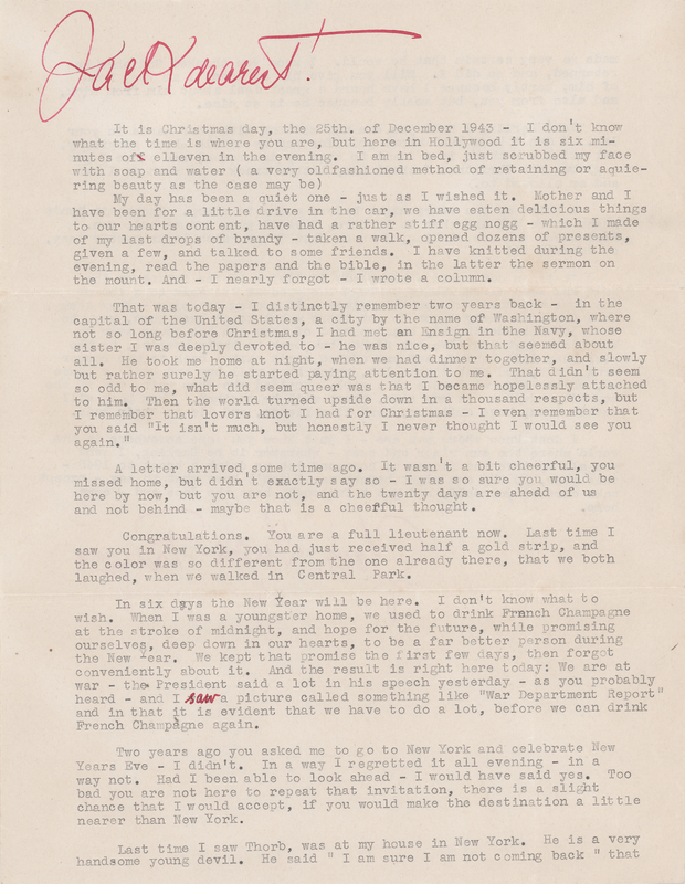 Lot 24 John F. Kennedy: Inga Arvad Typed Letter Signed