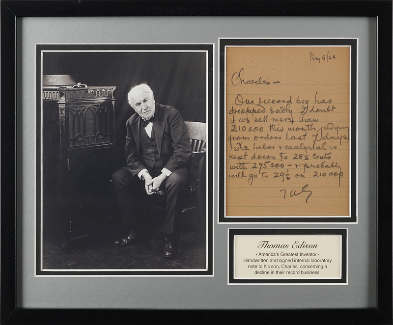 Lot 262 Thomas Edison Autograph Letter Signed - 
