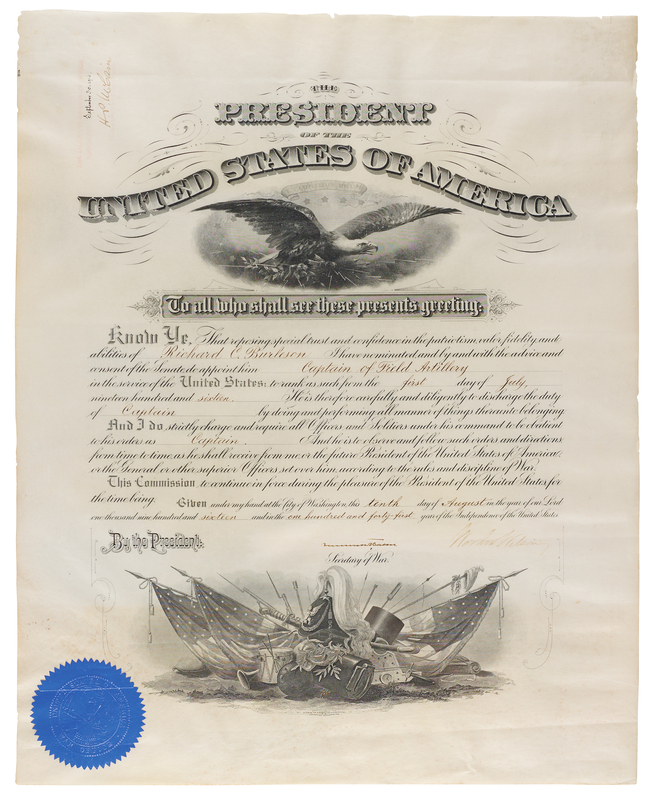 Lot 55 Woodrow Wilson Document Signed as President