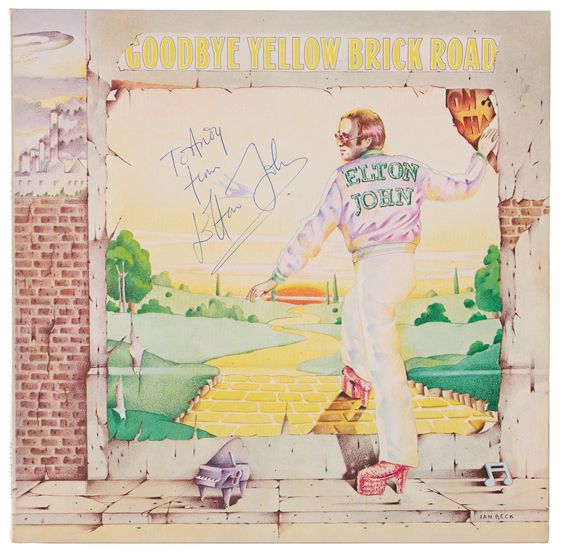 Lot 567 Elton John Signed Album - Goodbye Yellow Brick Road